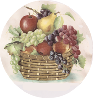 italian fruit basket pottery pattern from Hobby Farm Pottery